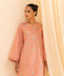 Womens Eid Pret Pink Embroidered Dobby Two Piece Suit